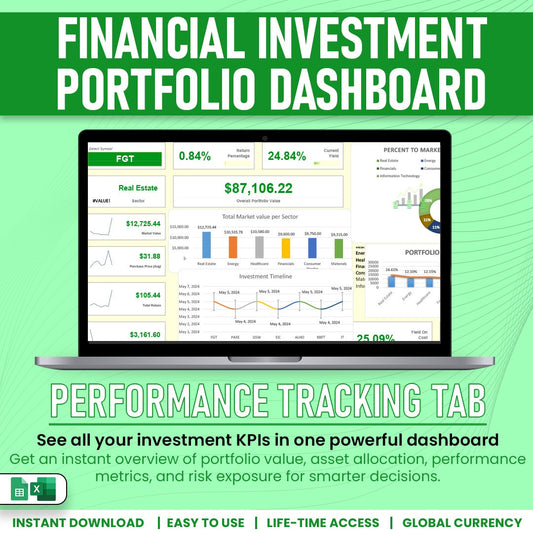 Financial Investment Portfolio Dasboard Template