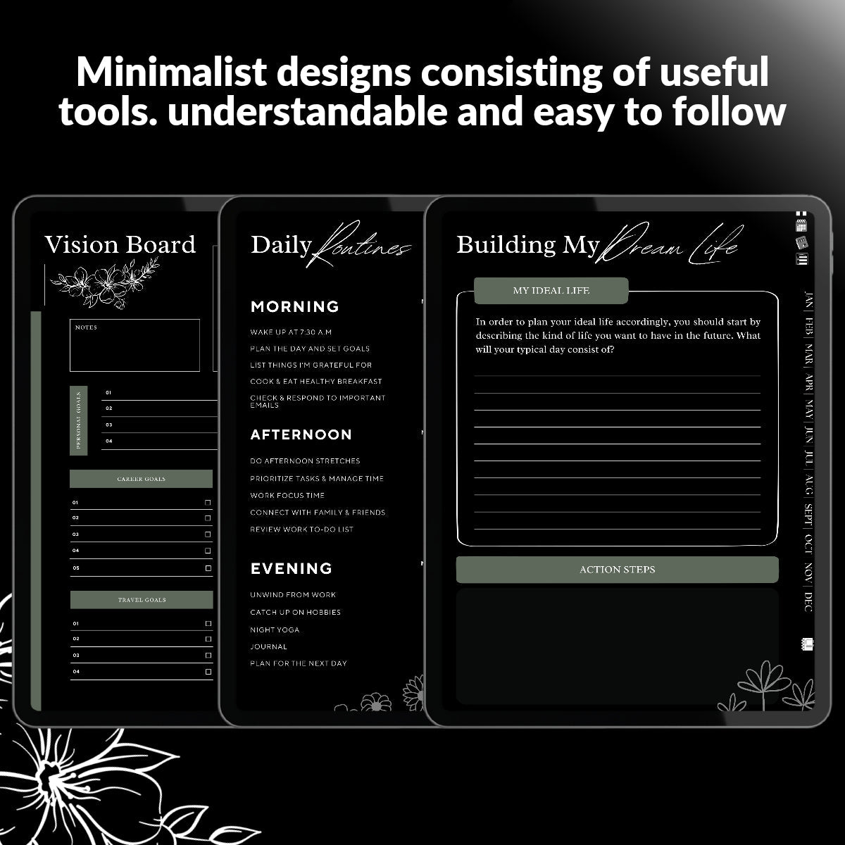The Midnight ADHD Planner: Find Your Clarity in the Quiet | Dark Mode, Hyperlinked for iPad & Android