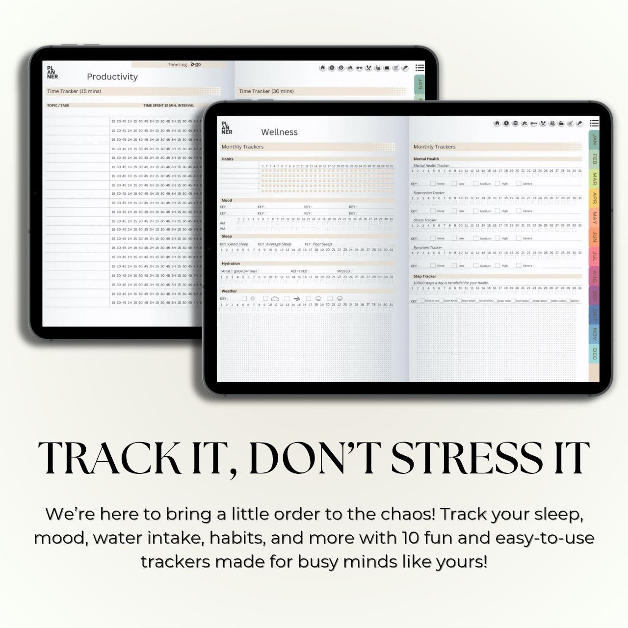 The Minimalist's Digital Planner: Your Blueprint for a Decluttered Life | Gray, Horizontal & Hyperlinked