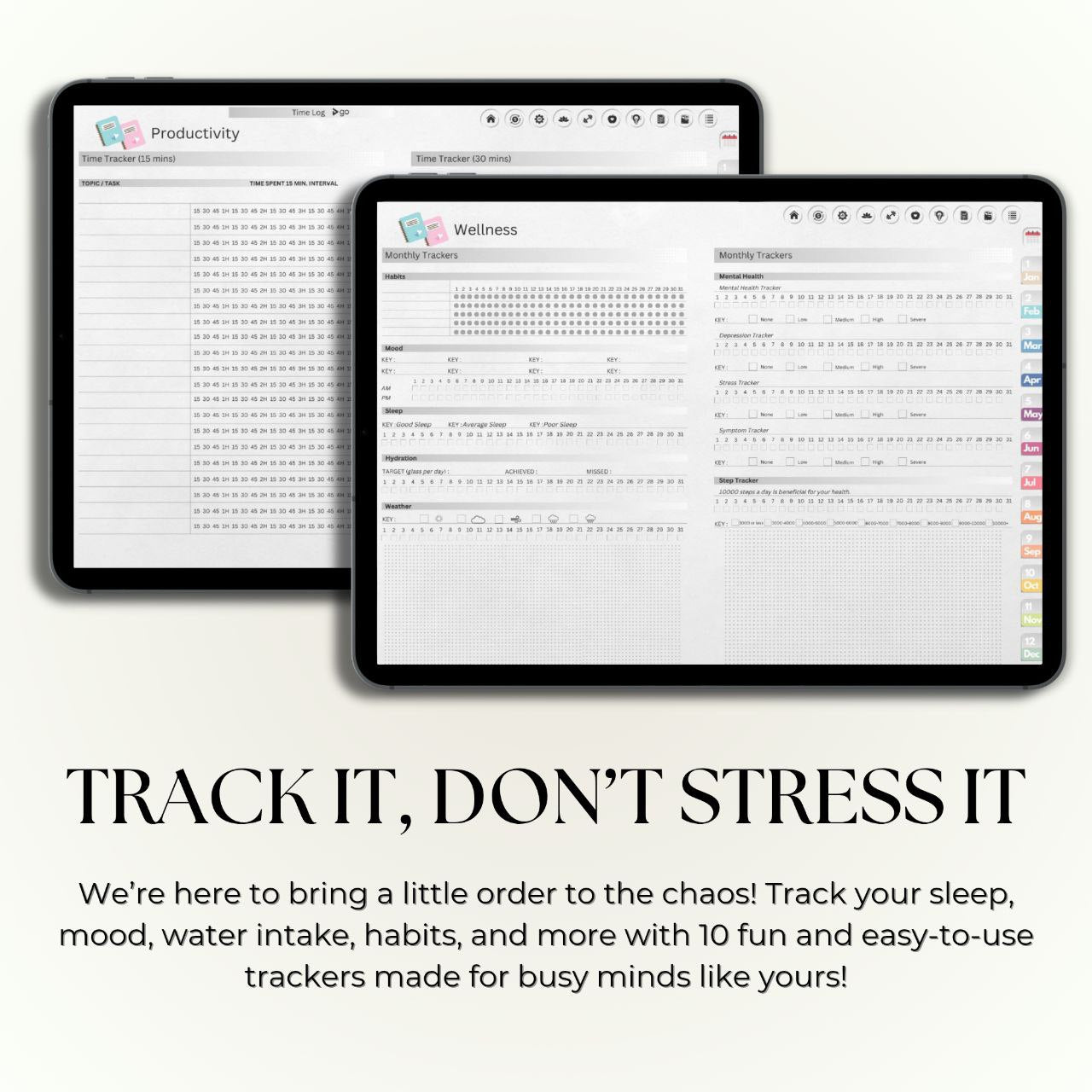 The Minimalist's Digital Planner: Your Blueprint for a Decluttered Life | Gray, Horizontal & Hyperlinked