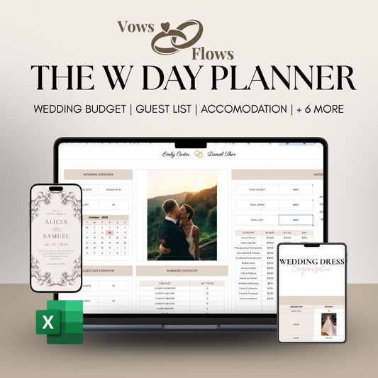 Golden Day™ - Wedding Planner Sheet & Budget Tracker | Works With Google Sheet