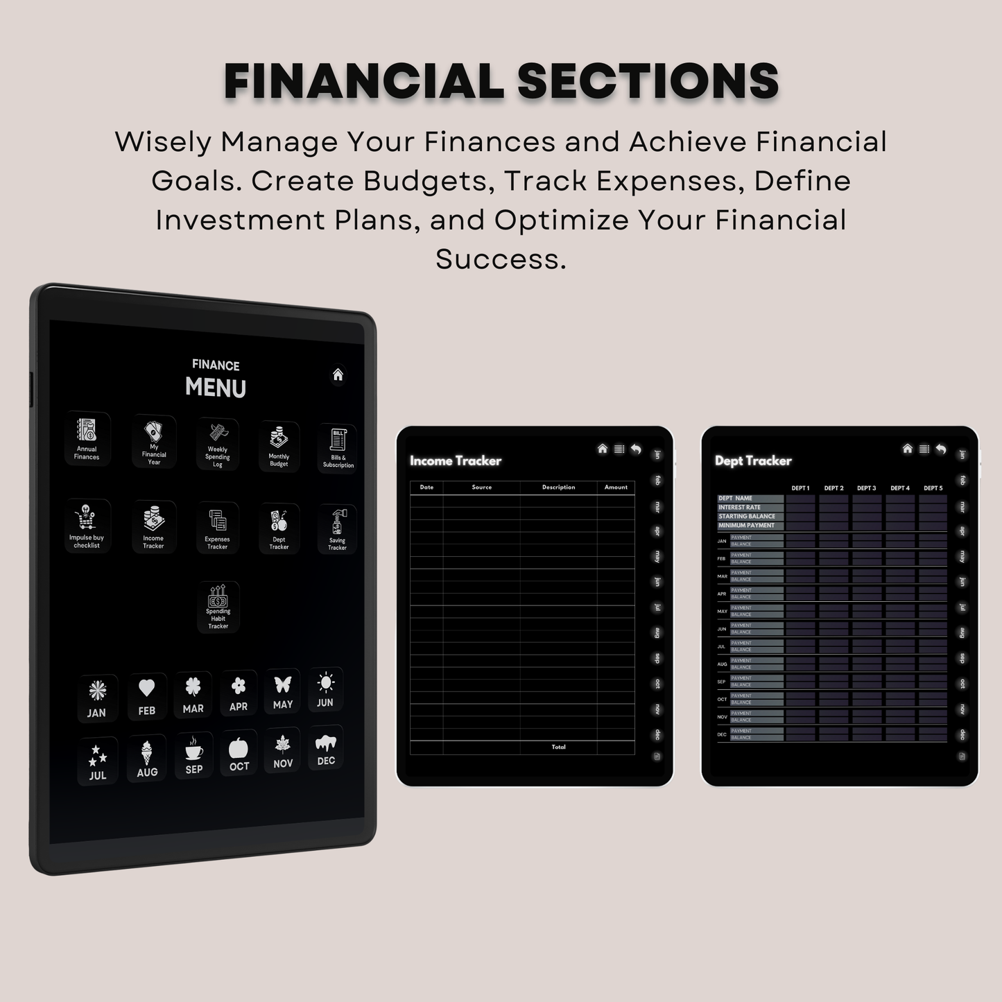 The ADHD Planner: Finally Find Your Focus | Hyperlinked Dark Mode for iPad & Android