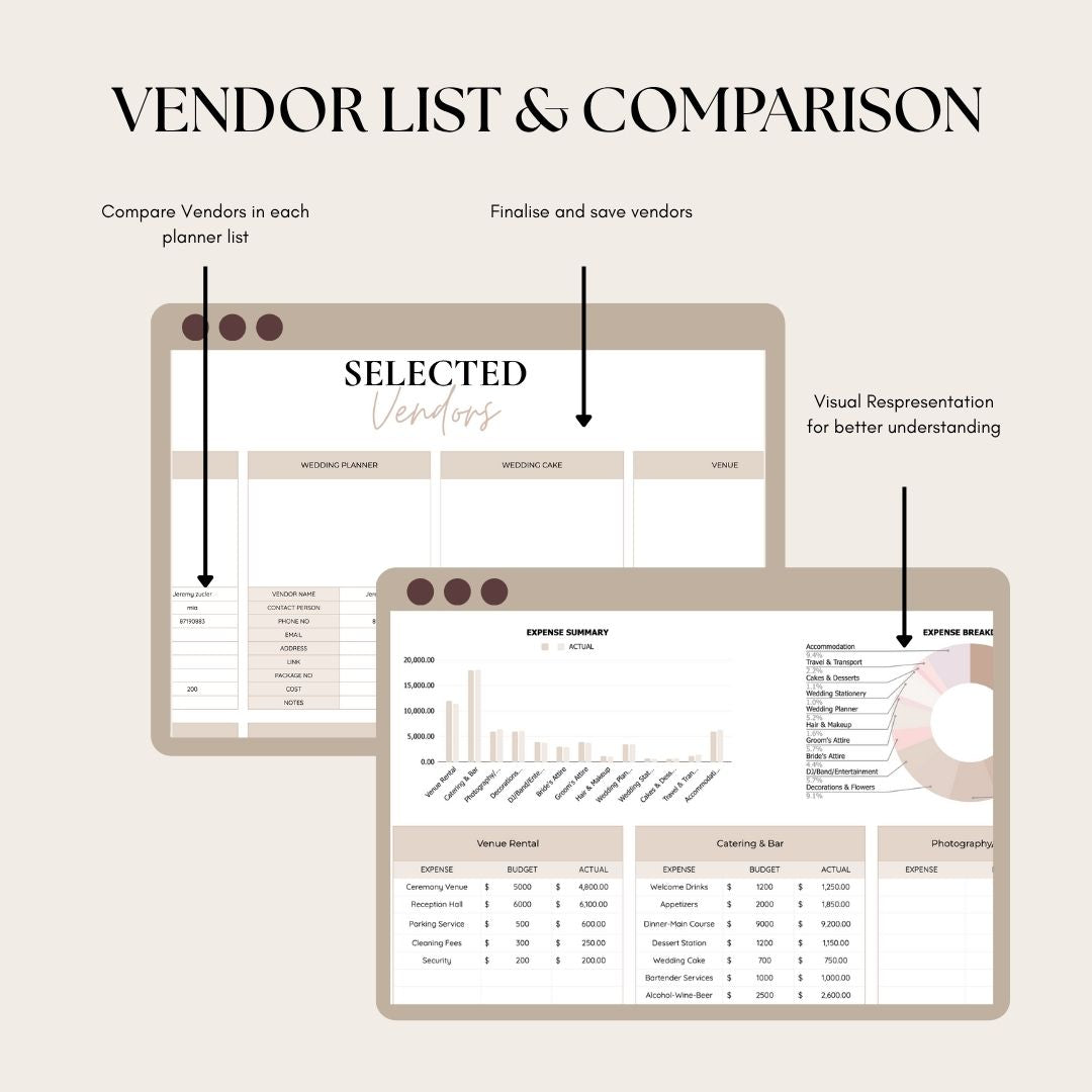 Golden Day™ - Wedding Planner Sheet & Budget Tracker | Works With Google Sheet