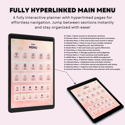 The Mindful ADHD Planner: Find Your Flow & Balance | Boho Aesthetic, Hyperlinked for iPad & Android
