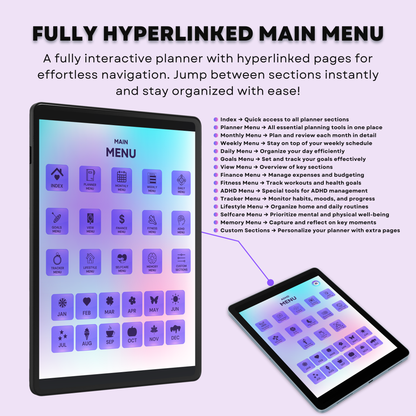 ADHD Digital Planner, GoodNotes Planner
