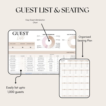Golden Day™ - Wedding Planner Sheet & Budget Tracker | Works With Google Sheet