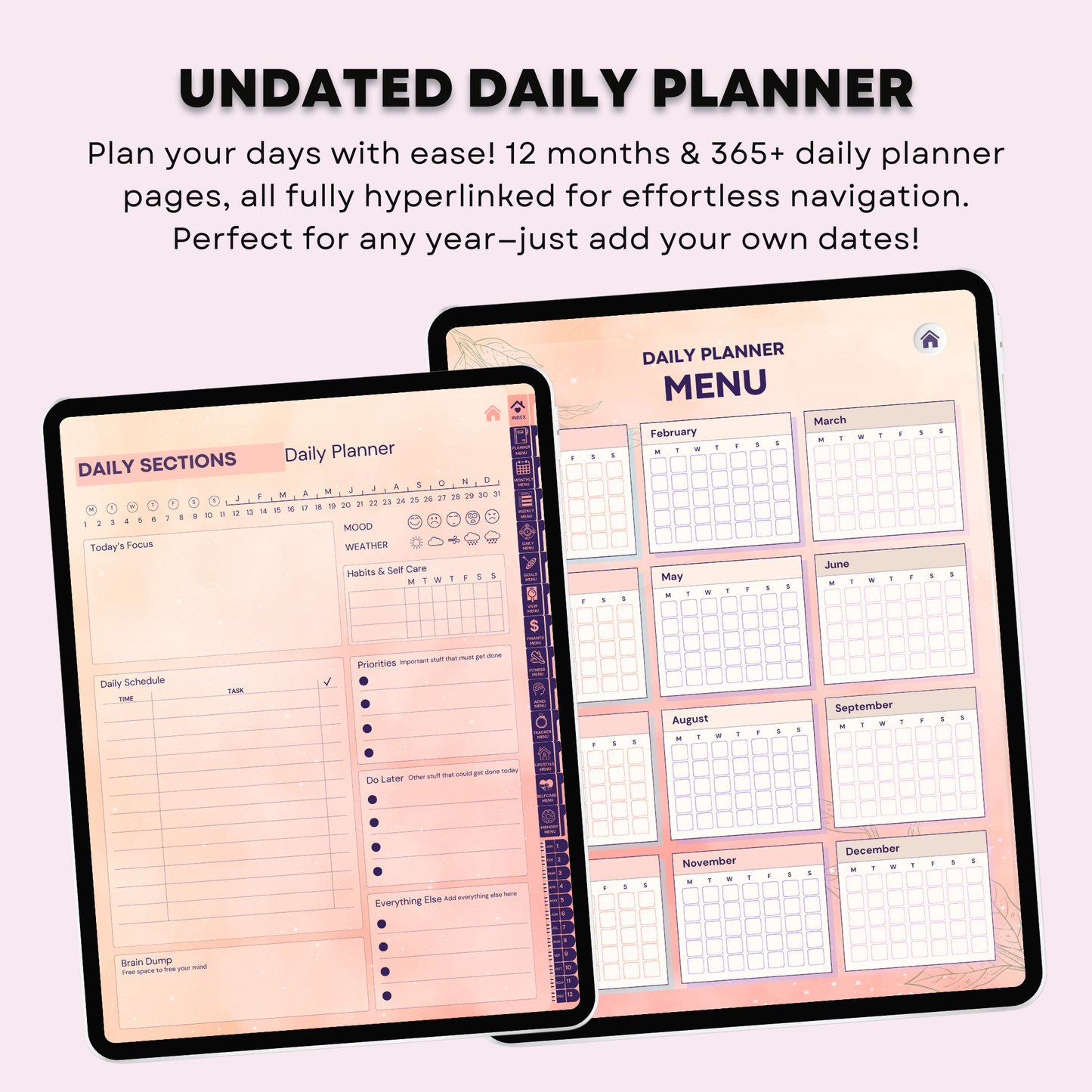 The Mindful ADHD Planner: Find Your Flow & Balance | Boho Aesthetic, Hyperlinked for iPad & Android