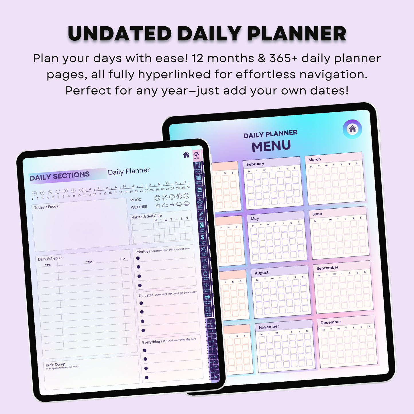 ADHD Digital Planner, GoodNotes Planner