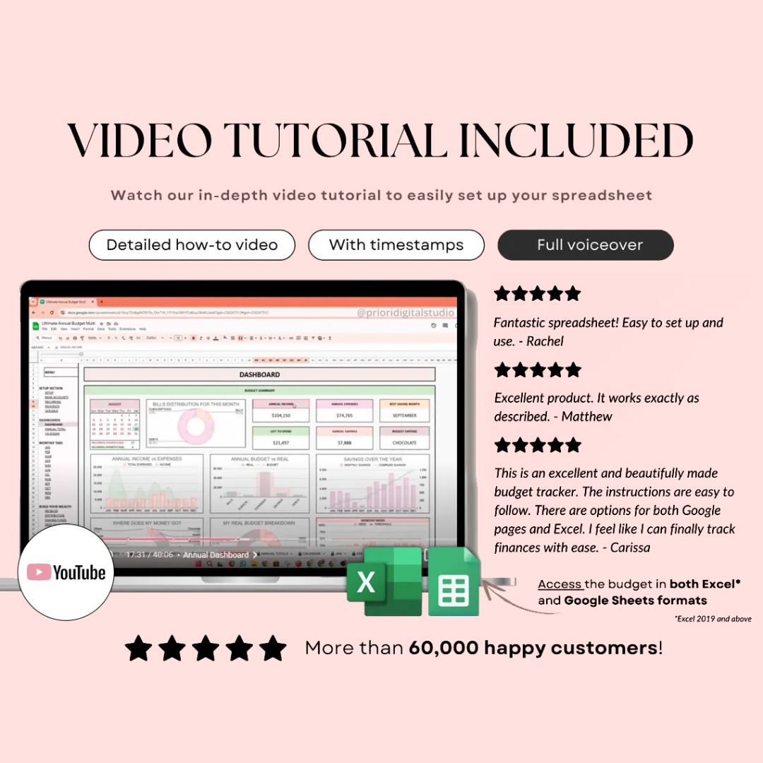 Ultimate Annual Budget (Weekly, Monthly, Yearly)