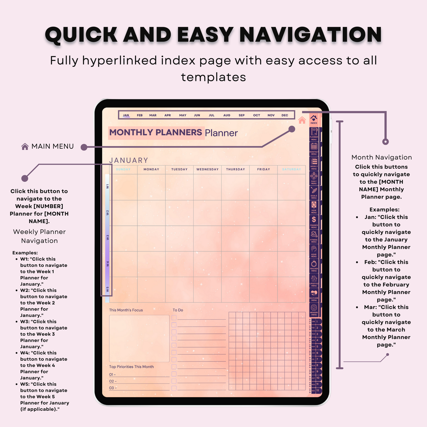 The Mindful ADHD Planner: Find Your Flow & Balance | Boho Aesthetic, Hyperlinked for iPad & Android