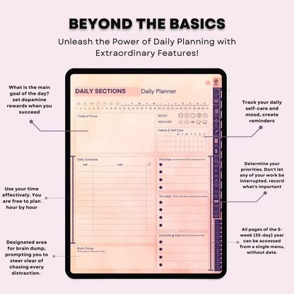 The Mindful ADHD Planner: Find Your Flow & Balance | Boho Aesthetic, Hyperlinked for iPad & Android