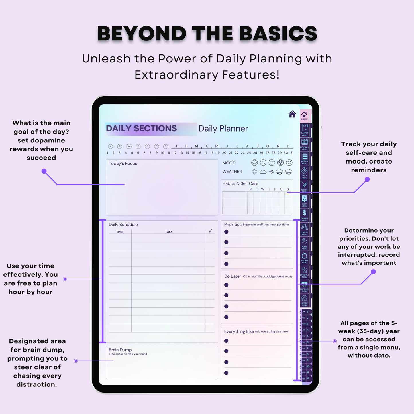 ADHD Digital Planner, GoodNotes Planner