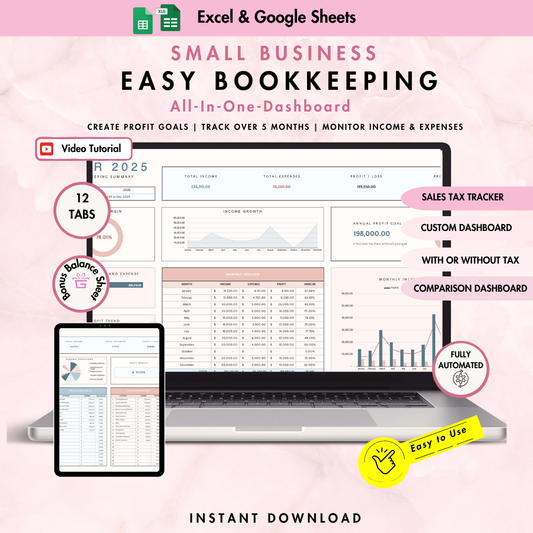 Small Business Easy Bookkeeping Tracker