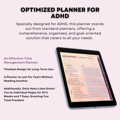 The Mindful ADHD Planner: Find Your Flow & Balance | Boho Aesthetic, Hyperlinked for iPad & Android