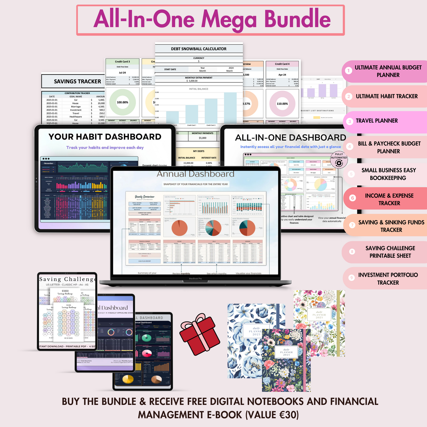 All in One Mega Digital Planner Bundle