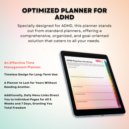 The Vibrant ADHD Planner: Spark Your Motivation | Colorful & Hyperlinked for iPad & Android