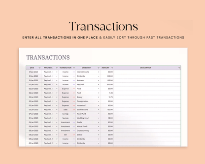 Bills & Paycheck Budget Planner