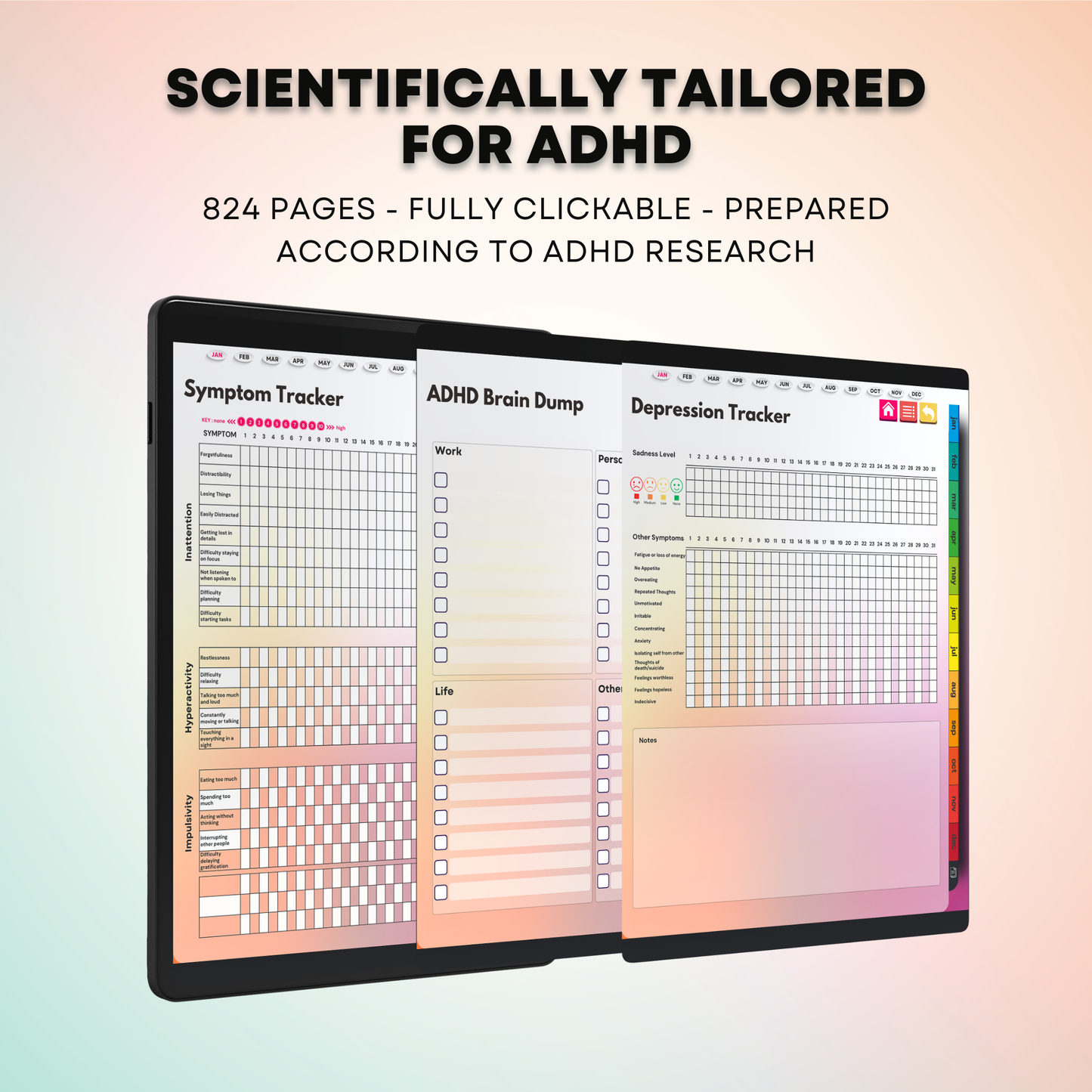 The Vibrant ADHD Planner: Spark Your Motivation | Colorful & Hyperlinked for iPad & Android