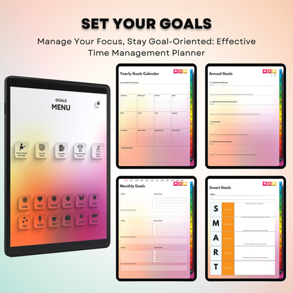 The Vibrant ADHD Planner: Spark Your Motivation | Colorful & Hyperlinked for iPad & Android