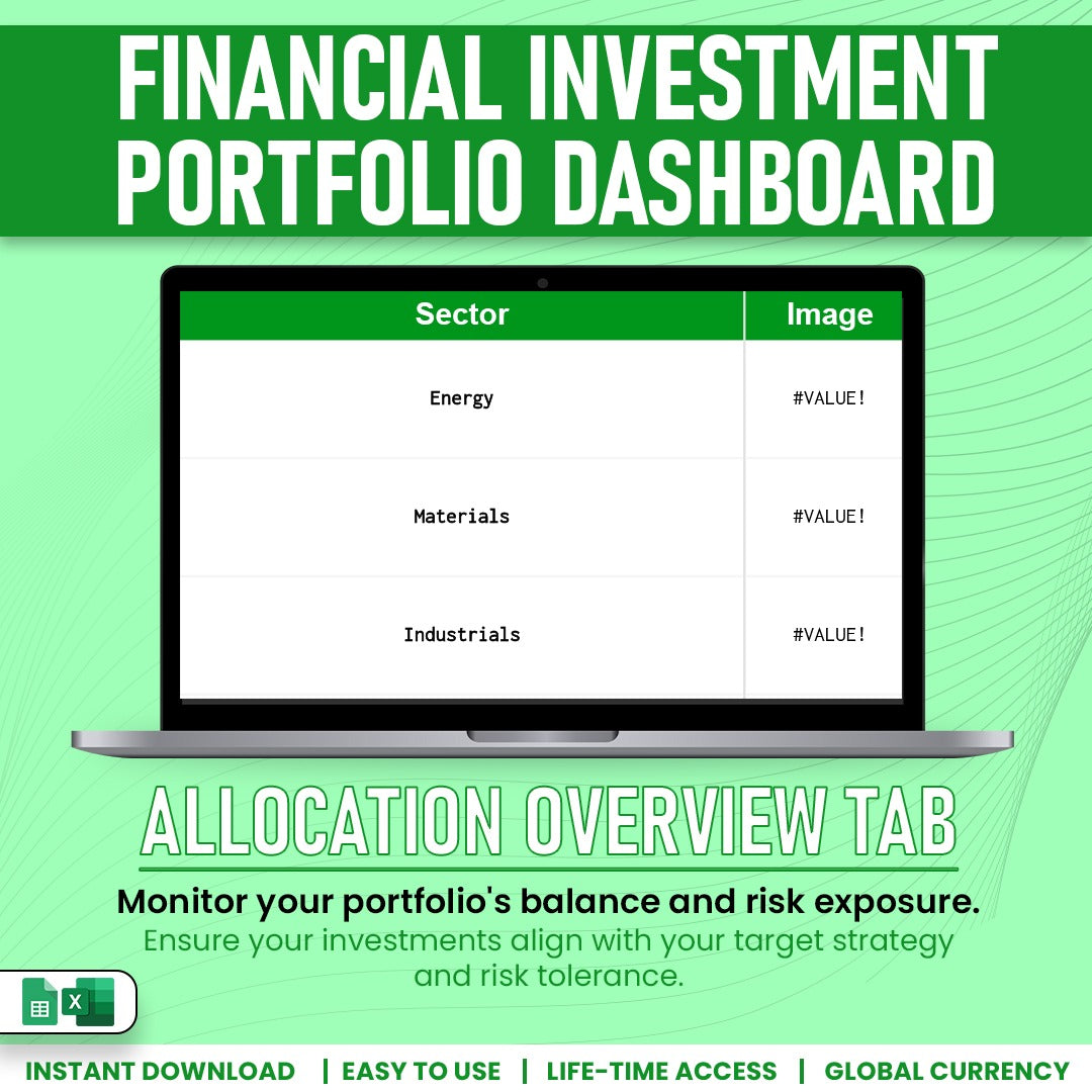 Financial Investment Portfolio Dasboard Template