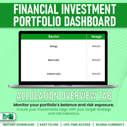 Financial Investment Portfolio Dasboard Template