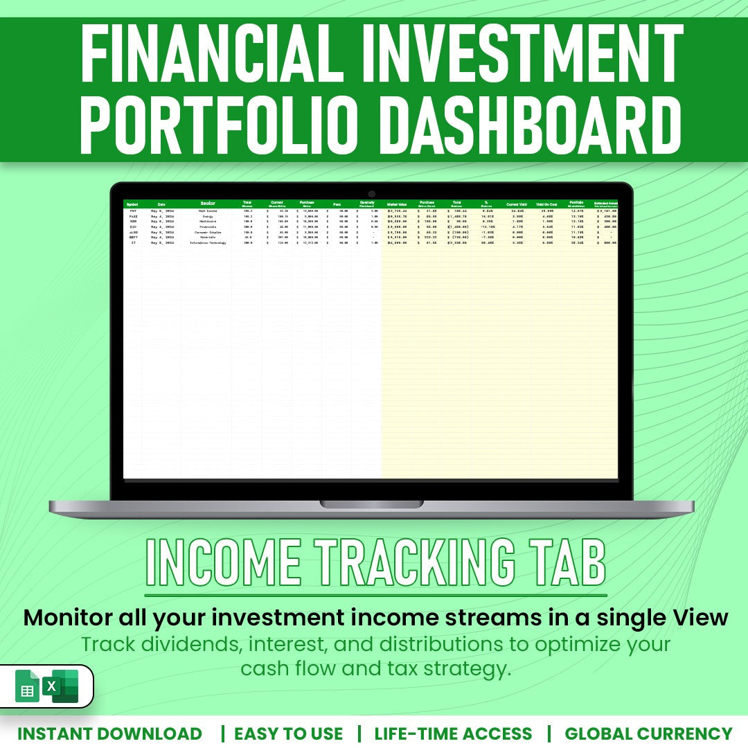 Financial Investment Portfolio Dasboard Template