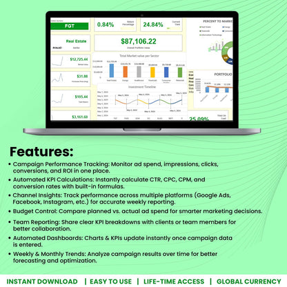 Financial Investment Portfolio Dasboard Template