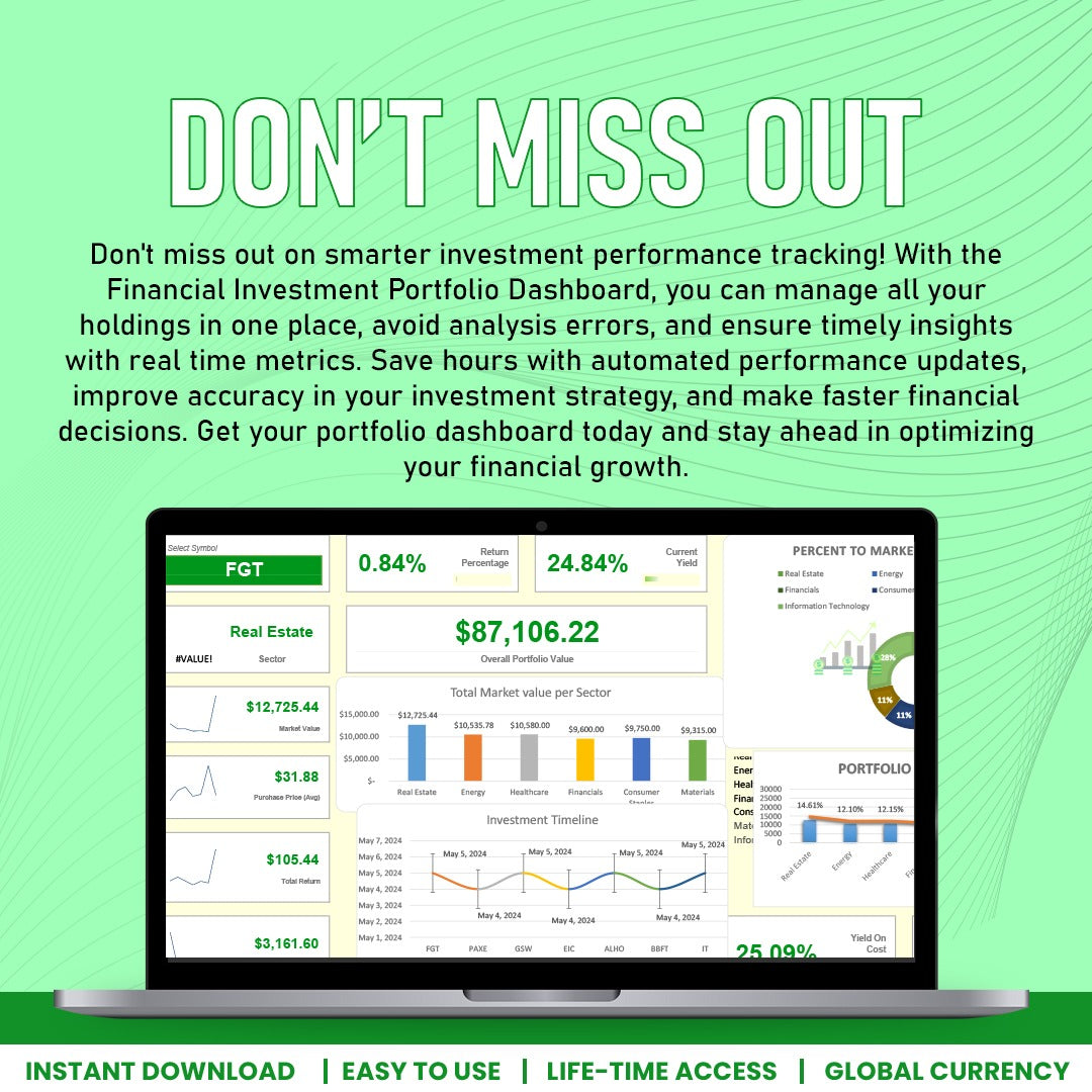 Financial Investment Portfolio Dasboard Template