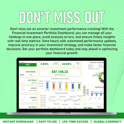 Financial Investment Portfolio Dasboard Template