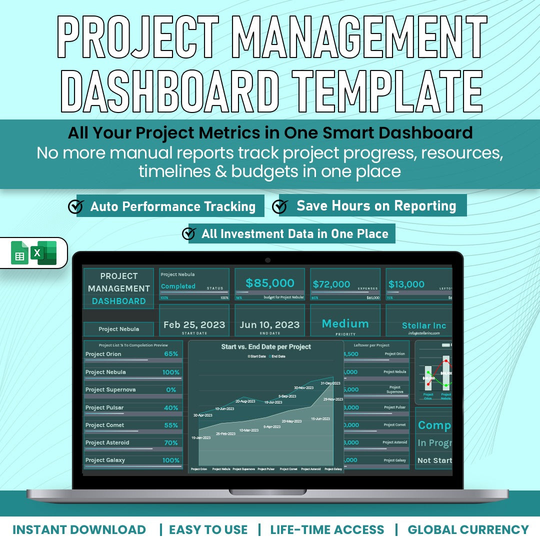 Project Managemnet Dashboard Template