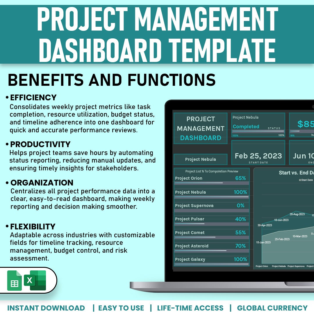 Project Managemnet Dashboard Template