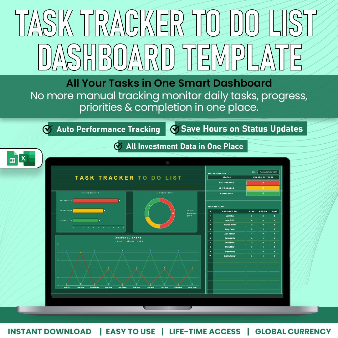 Task Tracker To do List Dashboard Template