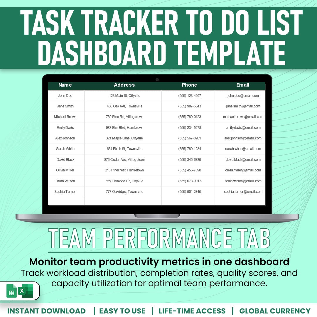 Task Tracker To do List Dashboard Template