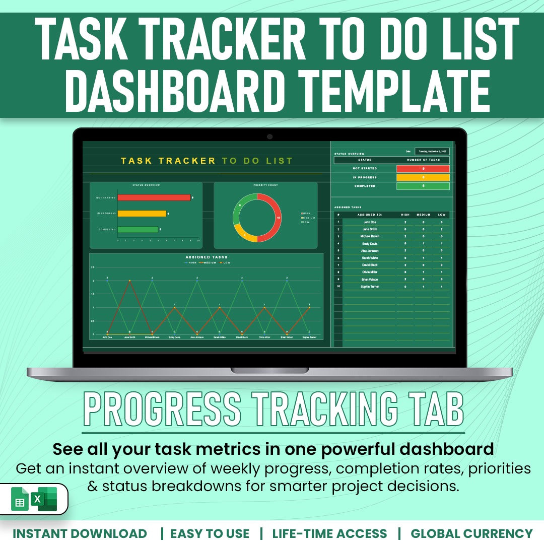 Task Tracker To do List Dashboard Template