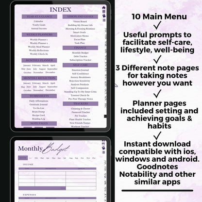 The Creator's ADHD Planner: Where Imagination Meets Intention | Purple Mode, Hyperlinked for iPad & Android
