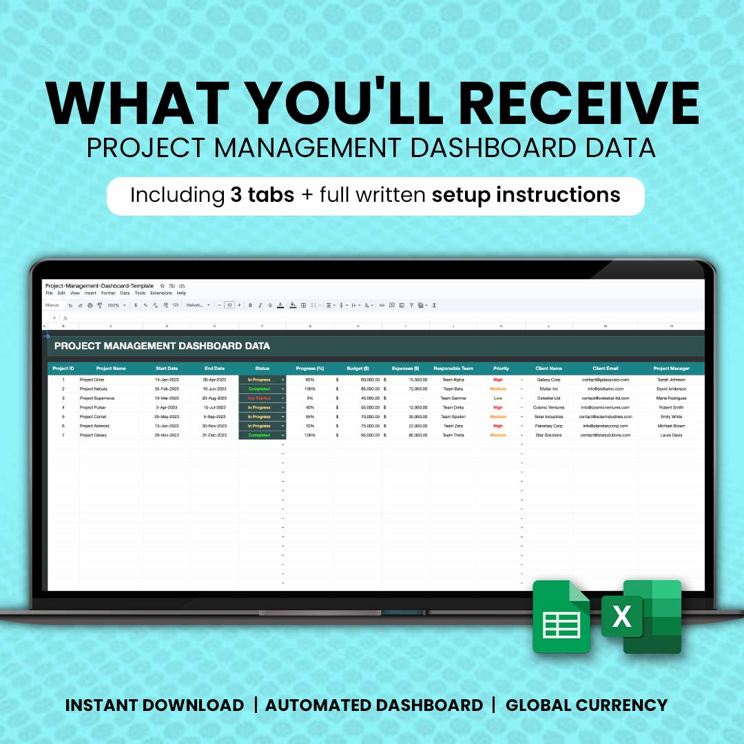 Project Management Dashboard Template