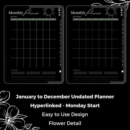 The Midnight ADHD Planner: Find Your Clarity in the Quiet | Dark Mode, Hyperlinked for iPad & Android