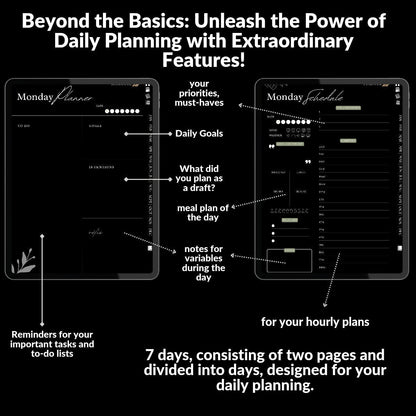 The Midnight ADHD Planner: Find Your Clarity in the Quiet | Dark Mode, Hyperlinked for iPad & Android
