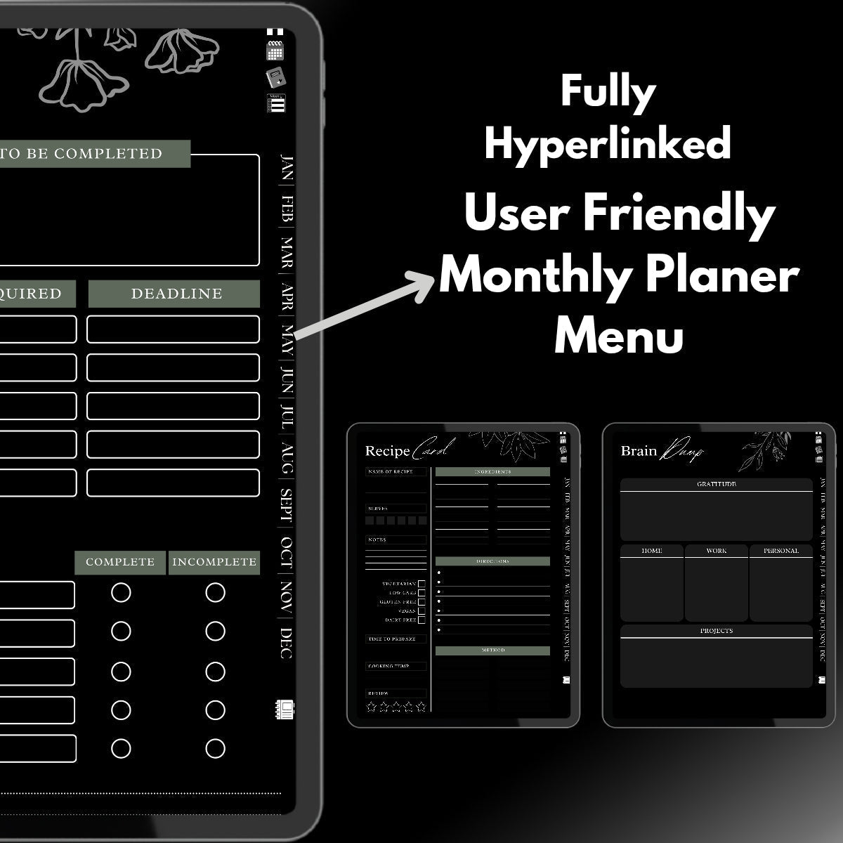 The Midnight ADHD Planner: Find Your Clarity in the Quiet | Dark Mode, Hyperlinked for iPad & Android
