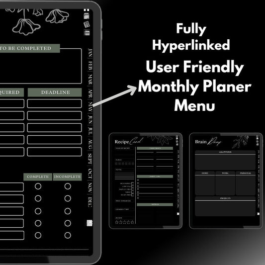 The Midnight ADHD Planner: Find Your Clarity in the Quiet | Dark Mode, Hyperlinked for iPad & Android