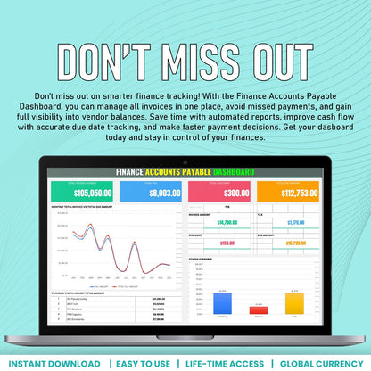 Finance Accounts Payable Dashboard Template