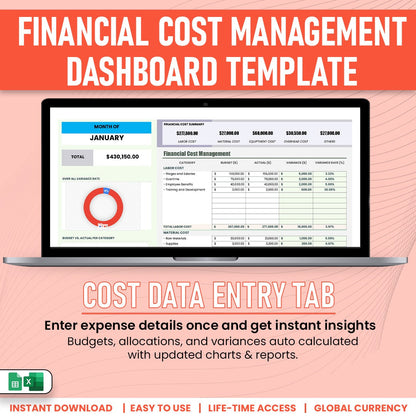 Financial Cost Management Dashbard Template