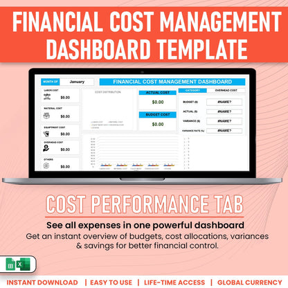 Financial Cost Management Dashbard Template