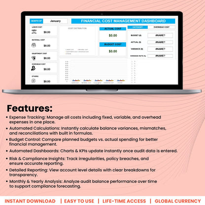 Financial Cost Management Dashbard Template