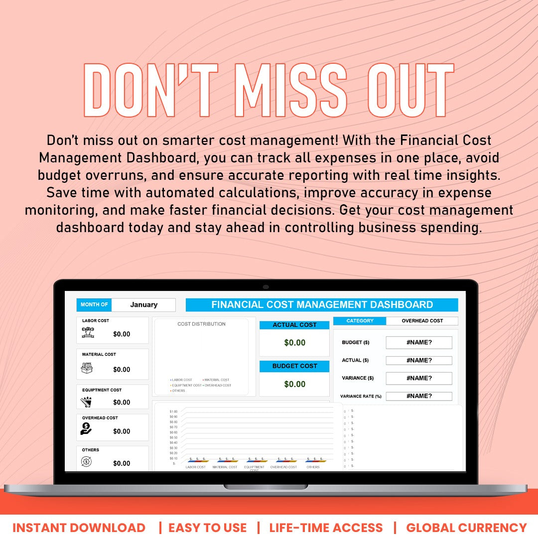 Financial Cost Management Dashbard Template