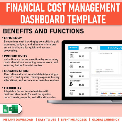 Financial Cost Management Dashbard Template