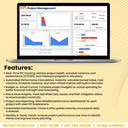 KPI Project Management Dashboard Template