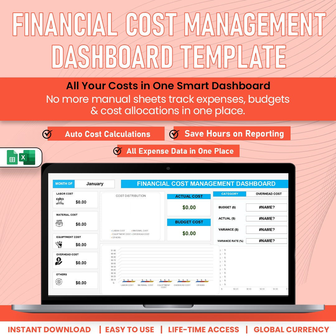 Financial Cost Management Dashbard Template