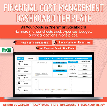 Financial Cost Management Dashbard Template