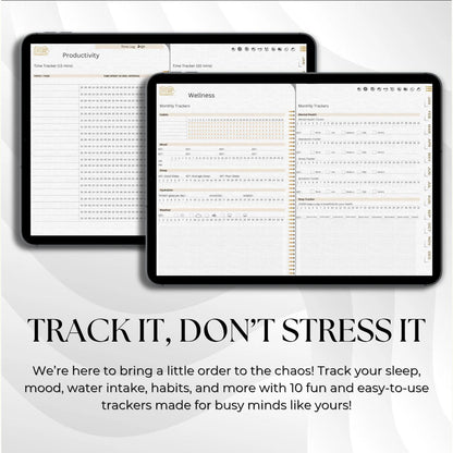 The Legacy Digital Planner: Craft a Life of Elegance & Intention | White & Gold, Horizontal, Hyperlinked